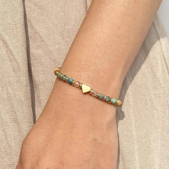 Healing natural stone bracelet for women, calming, inspiring gift, adjustable - Picture 4 of 7